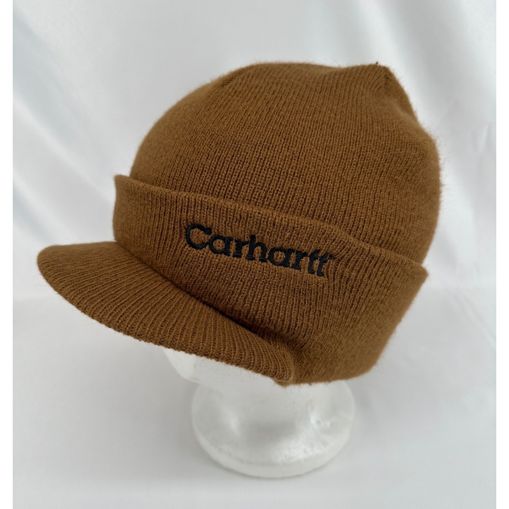 Carhartt Visor Beanie Mens OSFA Brown A164BRN Knit Brimmed Hat Workwear